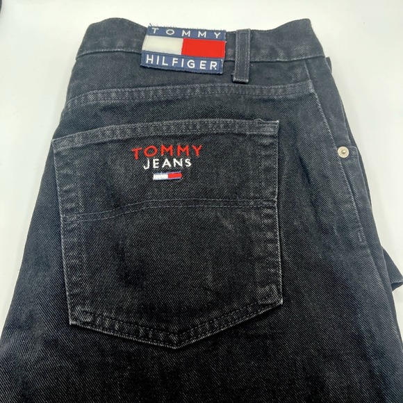 VTG Tommy Hilfiger Black Freedom Jeans Y2K Made In USA-Men's Sz‎ 38x30 (37x28.5) - Picture 1 of 11